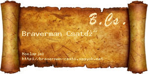 Braverman Csató névjegykártya